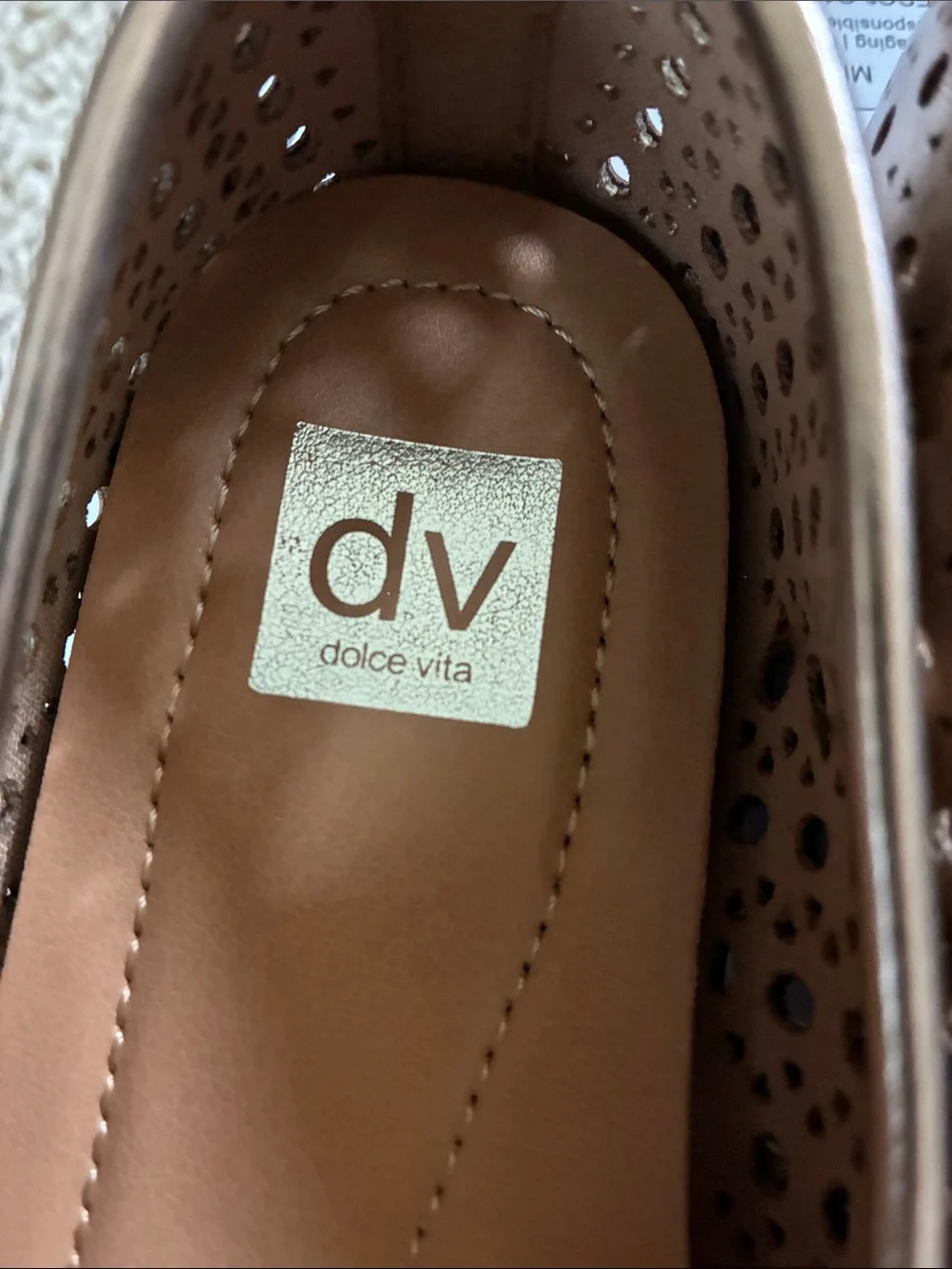 DV by Dolce Vita Kids Metallic Rose Gold Mary Janes